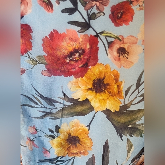 Le Raganne Floral Silk Maxi Dress | Ruffled Short Sleeve| Made In Italy | Small - Picture 6 of 6